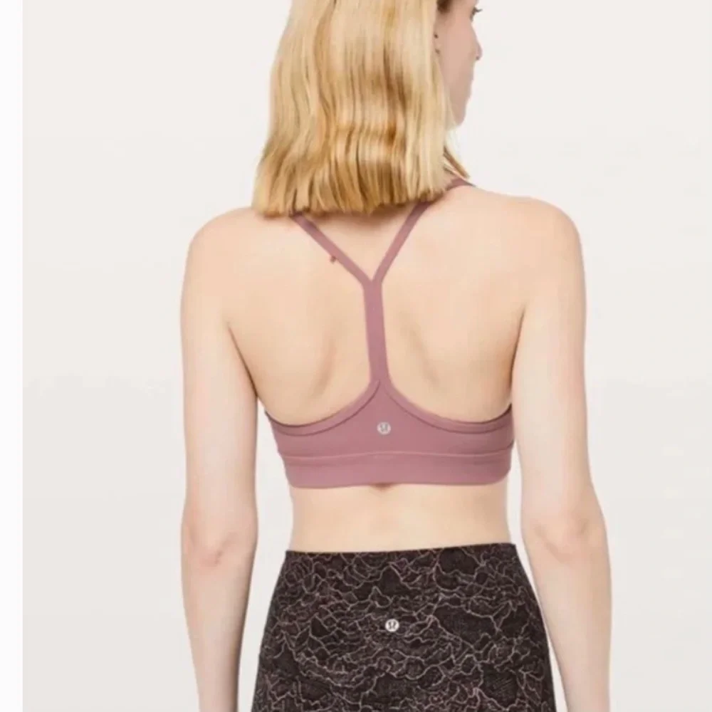 Lululemon Flow Y Bra Nulu Material With Racerback Mauve Pink Size 4 - Picture 2 of 9